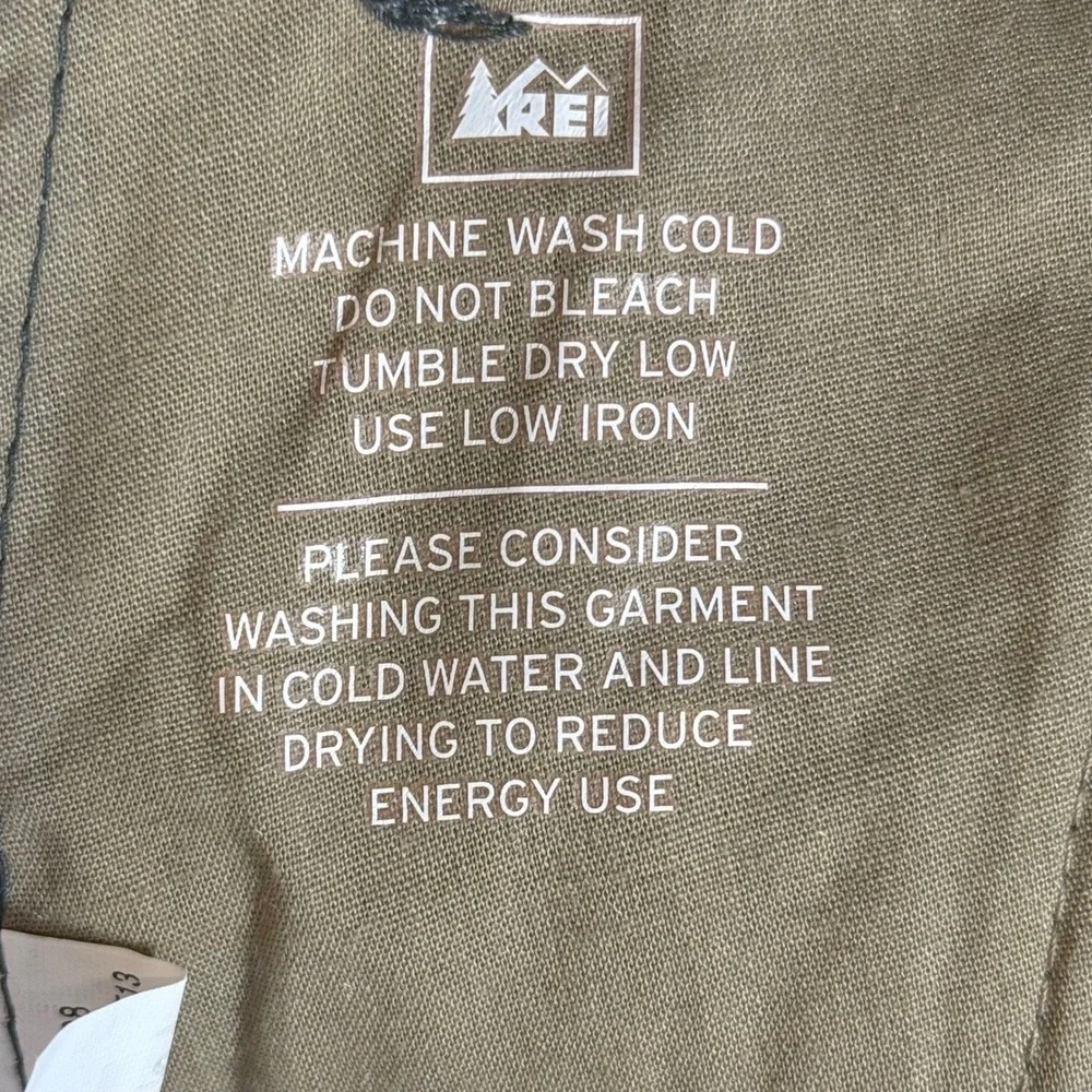 REI Men's  Pants 42x31 Dark Olive Green Nylon Travel Hiking‎ NWT